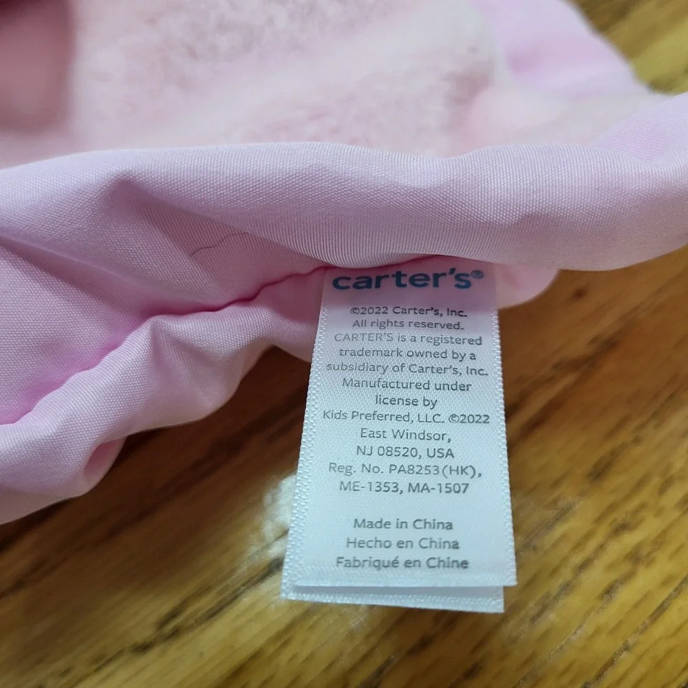 NWT Carter's White Plush Kitten Kitty Cat Lovey Pink Security Snuggle Blanket